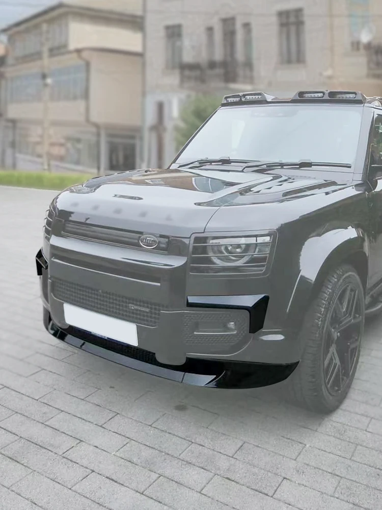 For land rover defender Front Bumper Lip car Accessories Splitter Body Kit Spoiler Diffuser Gloss Black Style auto exterior parts