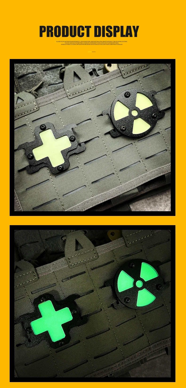 Description Picture 4 of itemMedical Assistance Tactical Molle Luminous Mark Radiation Outdoor Tools Plastic Molle Accessories Backpack Gear Compatible