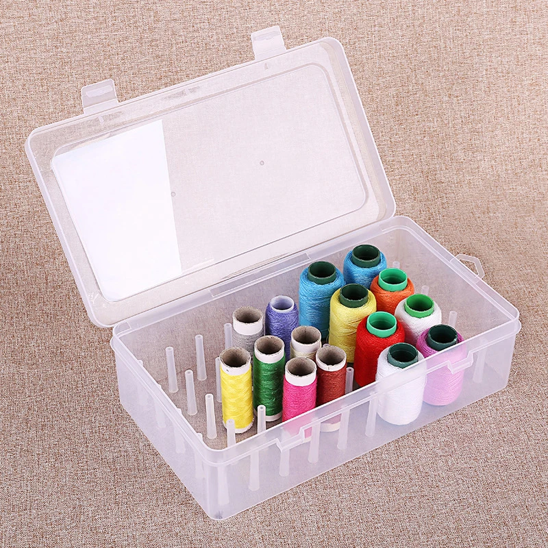 Sewing Thread Storage Box 42 Pieces Spools Bobbin Carrying Case Container Holder Organizing Case