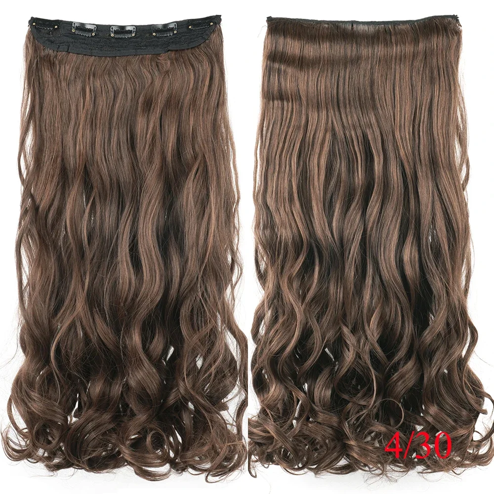Extensions à clips synthétiques blondes longues et ondulées_voghion.com