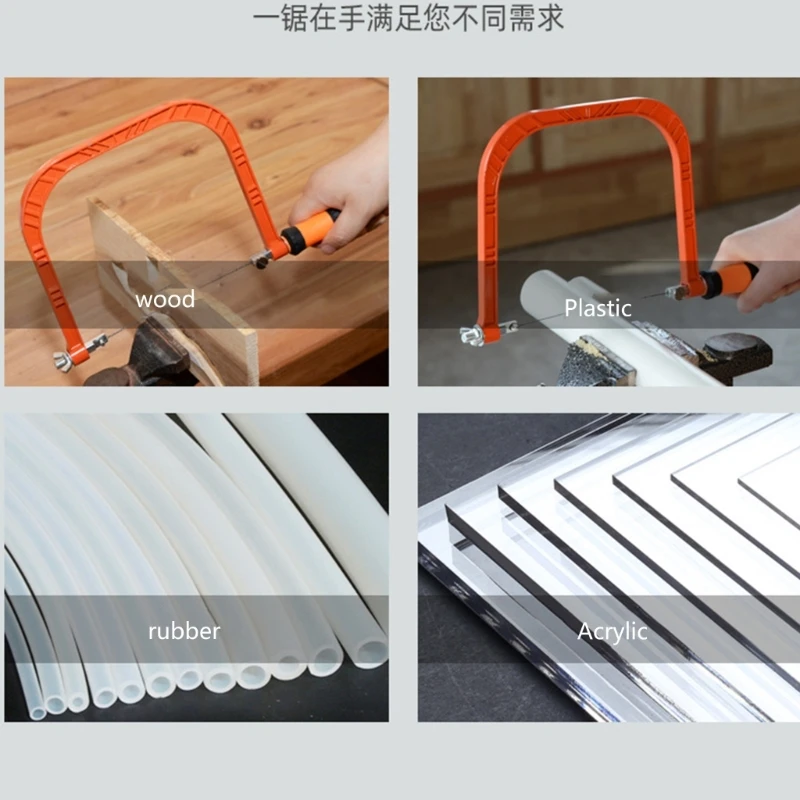 5/6inches Adjustable Frame Sawbow U-shape Coping Jig Saw Mini Circulars Saw For Woodworking Craft Jewelry DIY Hand Tools 4