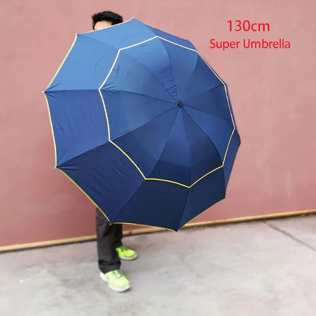 Super Big Umbrella Double Strong Rain Windproof Paragua Women Sun 3 Floding Fashion Business Men Umbrella - Umbrellas - AliExpress