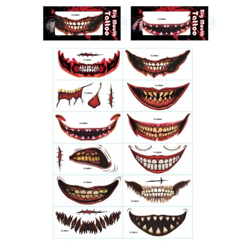 

Weird Holiday Accessories Convenient Lasting Comfortable Creepy Look Has Many Uses Terrible Makeup Tattoo Stickers Durable