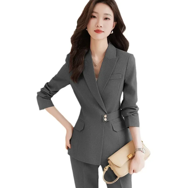 

Cotton Women Suits Set 2 Pieces Blazer+Pants Female Spring Office Lady Business Work Wear Girl Jacket Coat Trousers Prom Dress