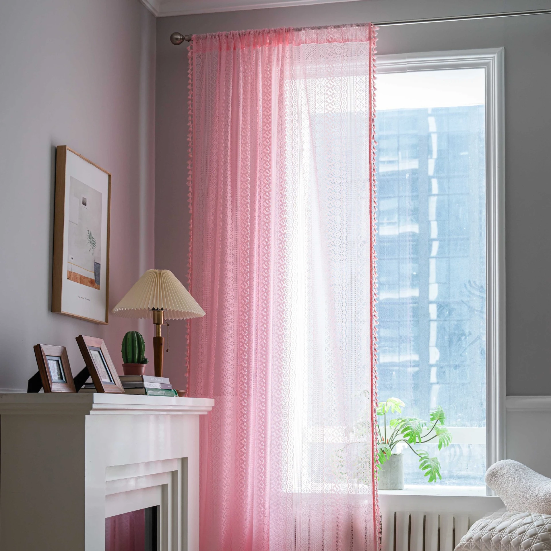 thumbnail image 1 of New Fashionable Curtains with Hollowed Out Shading Bedroom Kitchen Living Room Soundproof Bay Window, 1 of 5