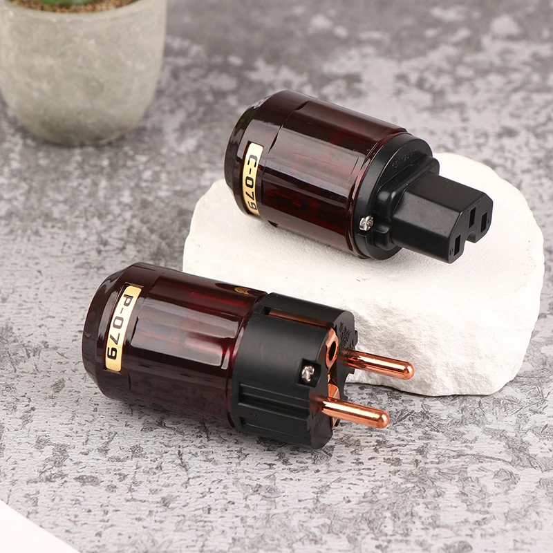 P-079E C079 EU Power Connector P-079/C-079 Male Female HIFI-End Supply Cable Conntact Electrical Plug Socket Adapter 1Pc