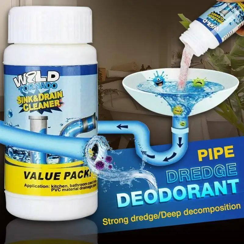 

100ML/g DropShipping Powerful Kitchen Pipe Dredging Agent Dredge Deodorant Toilet Sink Drain Cleaner Sewer Fast Cleaning Tools