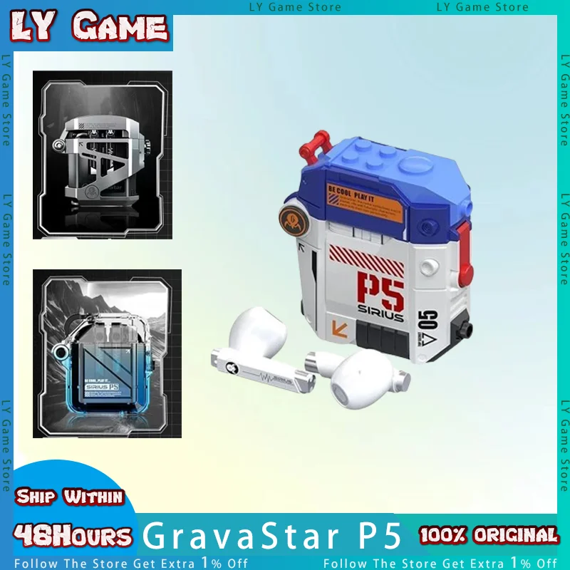 

Gravastar P5 Sirius Pro Wireless Bluetooth Earbuds Gamer Headset Bass Active Noise Reduction Earphones TWS Earphone Customized