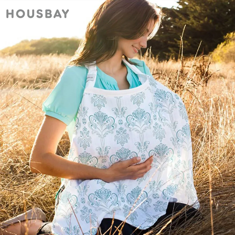 Baby Nursing Cover Mother Breastfeeding Cover Baby Breathable Cotton Gauze Nursing Cloth Feeding Cape Apron 72*102Cm