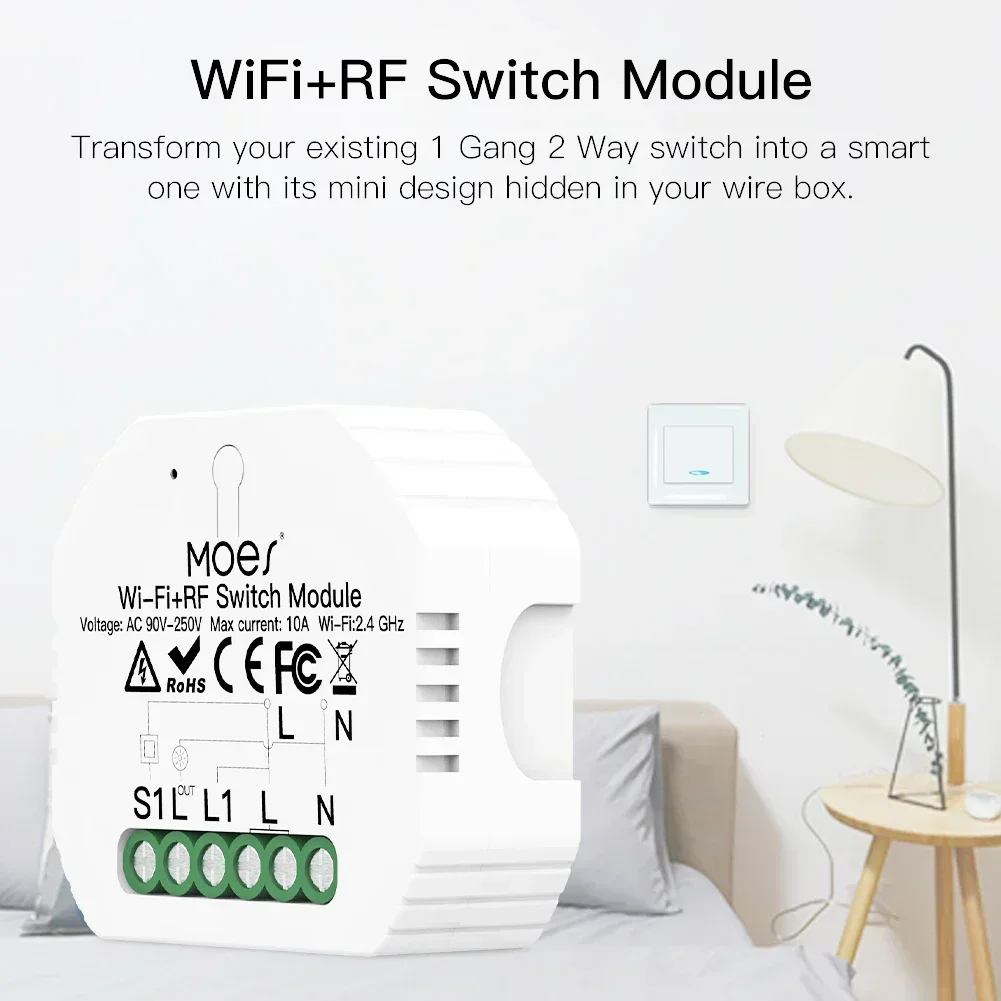 MOES 스마트 ZigBee WiFi 스위치 모듈 조명 조광기 커튼 스위치 스마트 라이프 App 원격 제어 Alexa Google 홈 음성 제어