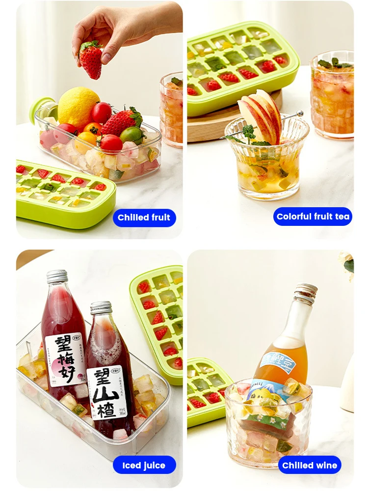 500ml/800ml Ice Cube Bottle Portable Silicone Freezer Ice Trays zero-contact pressure ice cube mold Whiskey Cube Maker