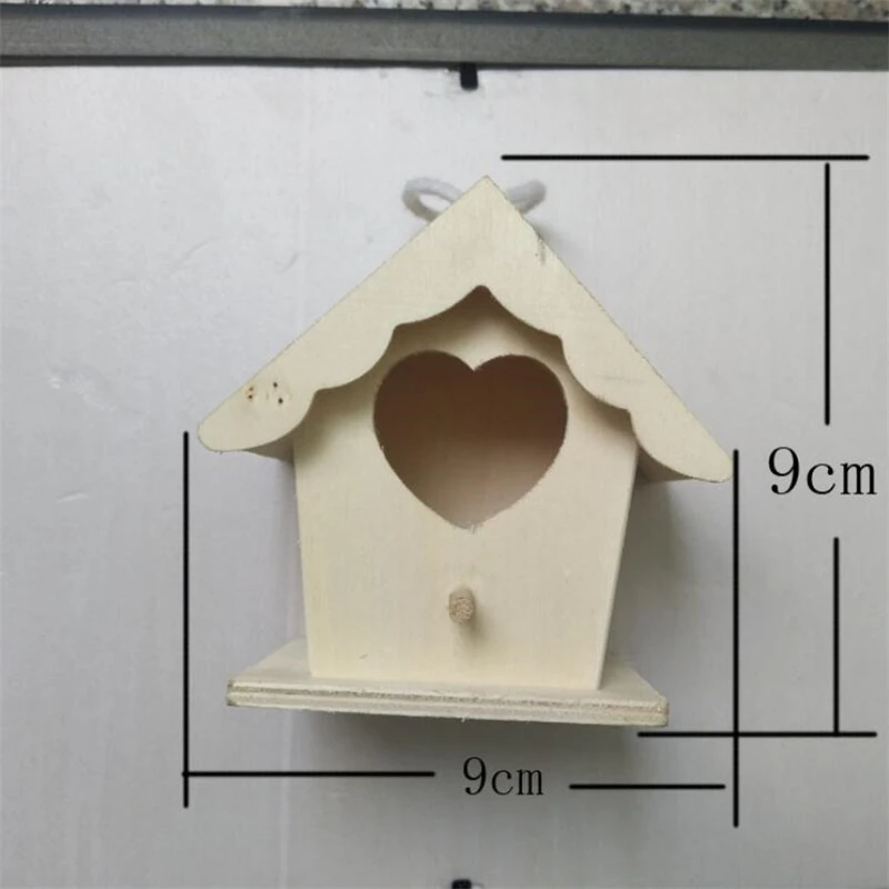 Wooden Mini Bird Cage Outdoor Hanging Birdhouse Box Garden Bird Cages Home Yard Decoration Bird Products Wooden Bird Parrot Nest - Image 5