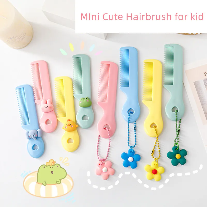 Protable Hair Brushes Cute Mini Comb for Baby Girl Boy Small Koran Cartoon Animal Floral Hair Comb Girl Kid Accessories