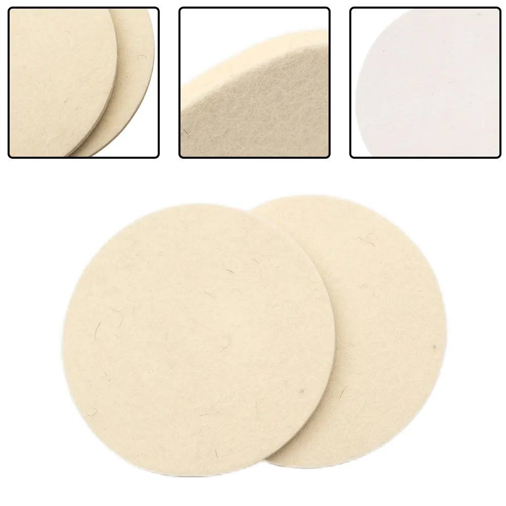 2pcs 5 Inches 125mm Wool Felt Polishing Pad  Wheel For Glass Stainless Steel Polishing Disc Buffing Pads Replacement