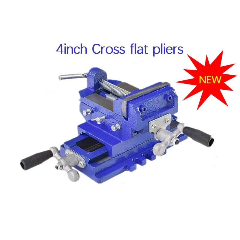 

New 4inch Cross Flat Pliers Reserved for Bench Drill Two-way Moving Vise Jig Drilling and Milling Machine Working Pliers