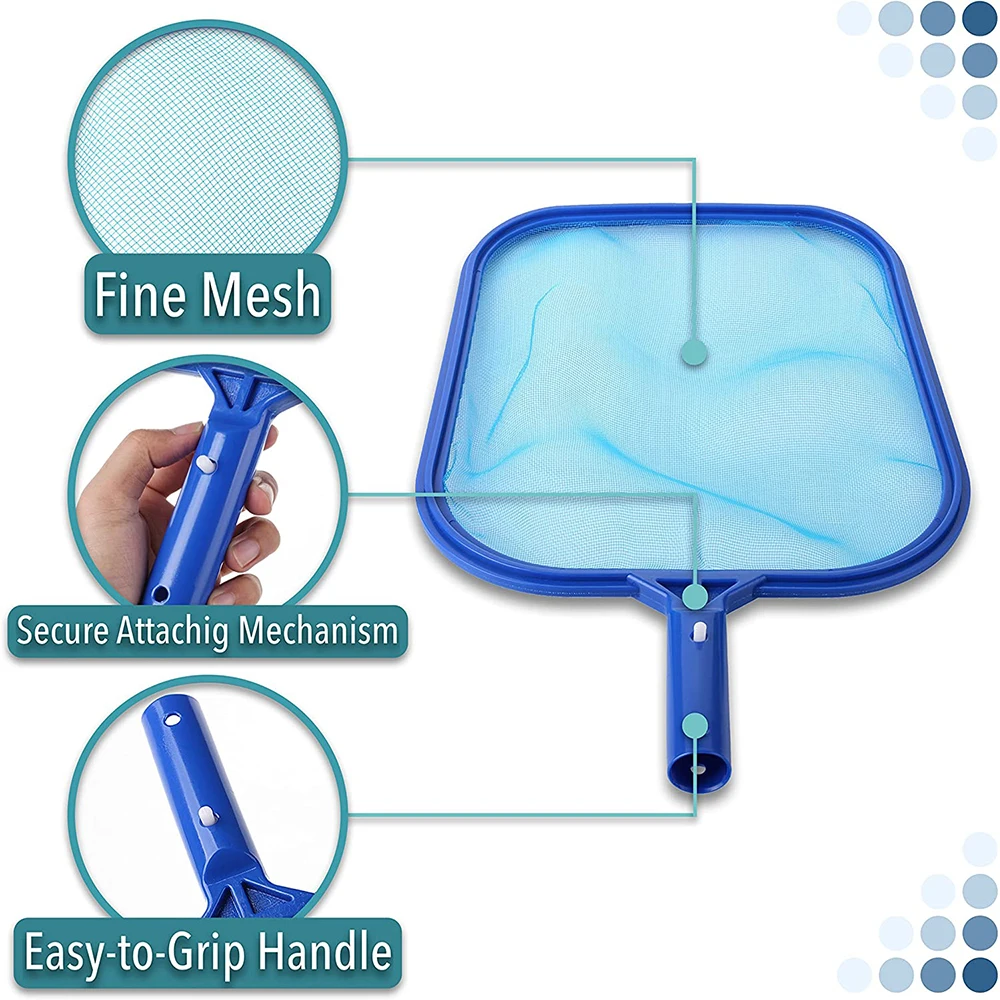 Pool Skimmer Net with Solid Plastic Frame Fine Mesh Net for