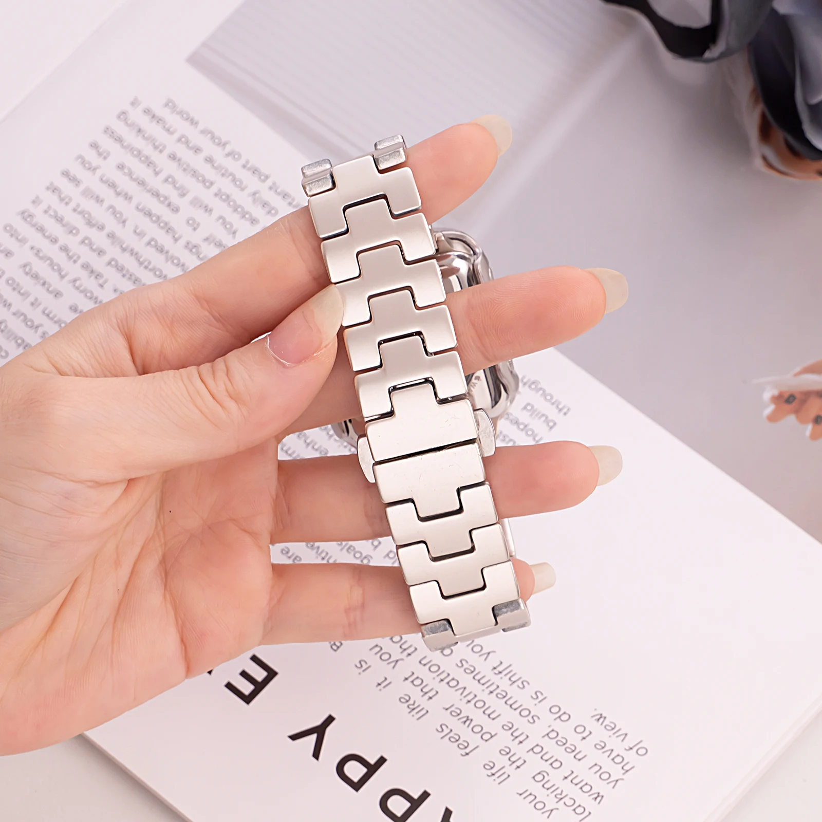 Titanium Color Stainless Steel Luxury Watch Band Bracelet
