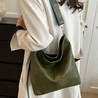 Wide Geometric Strap Shoulder Bag Large Capacity Crossbody Bags For Women,Retro Pu Leather Women’s Bag For Shopping Travel