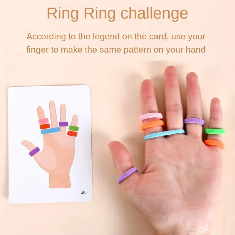 Early Educational Thinking Training Toy for Kids Fingers Ring Game with Elastic Bands and Bell Parent-child Interactive Games 3