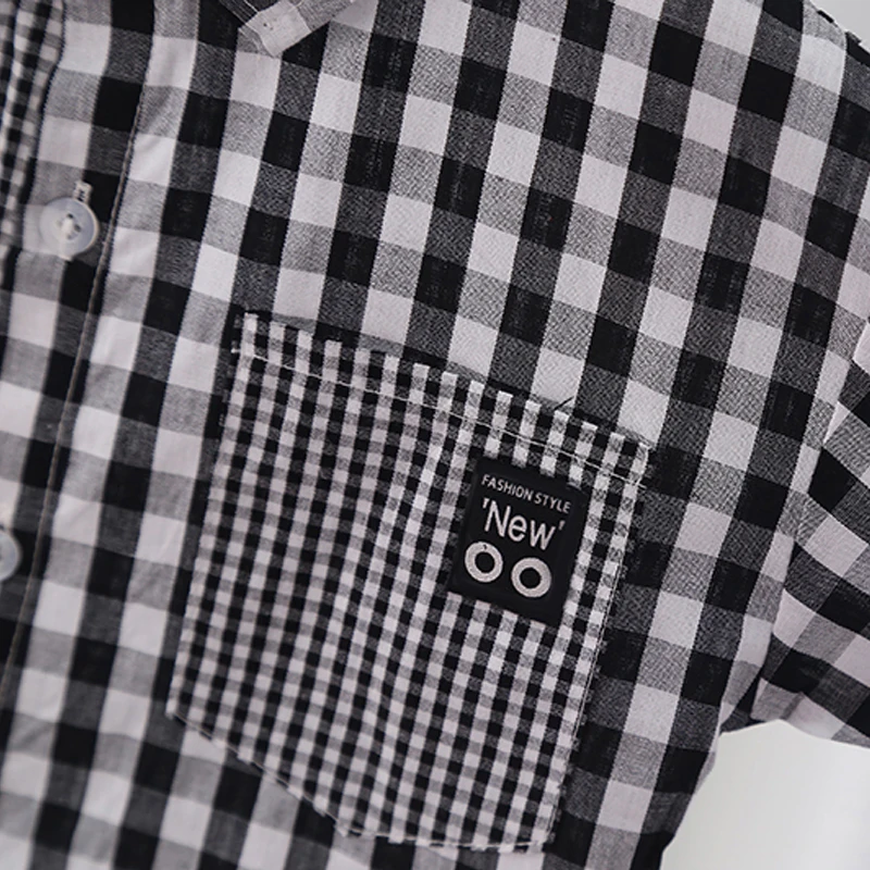 IENENS Kids Shirt Clothes Spring Thin Blouses Clothing Infant Boy Plaid Cotton Tops 1 2 3 4 Years Kids Long Sleeves Shirt