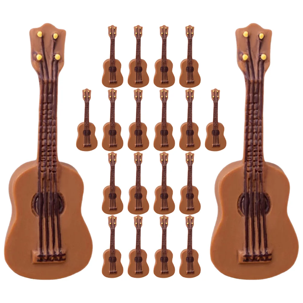 

25 Pcs Guitar Model Guitars House Musical Instrument Mini Decoration Resin
