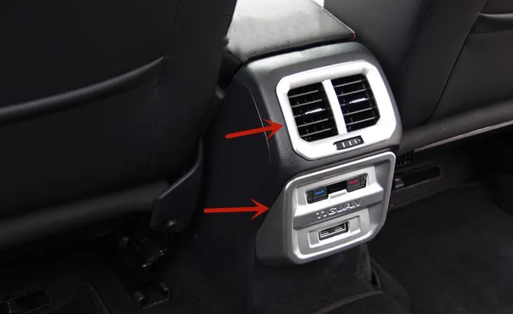 

Для Volkswagen Tiguan L 2017-2021 ABS хромированный задний кондиционер воздушная розетка USB декоративная панель автомобильные аксессуары