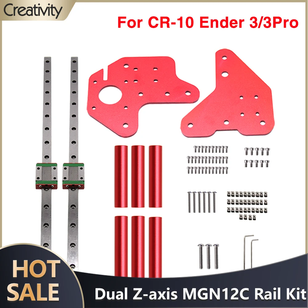 3D printer Upgrade Dual Z-axis MGN12C Linear Rail Guide Kit with Fix Plate Mount Bracket For Ender 3 CR10 Serie