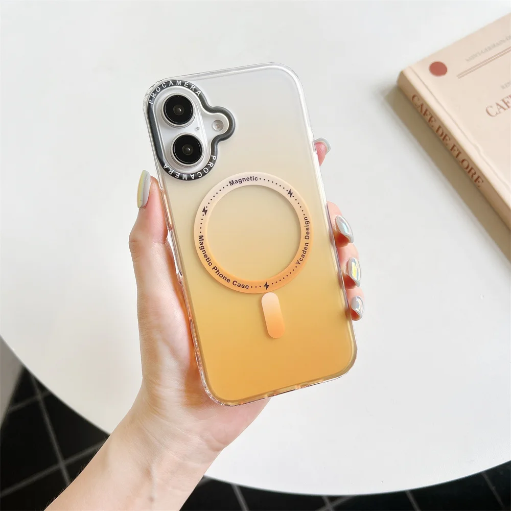 Pour iPhone 16 Pro Max Gradient Aurora Slim Matte Magnetic Case Pour iPhone 11 12 13 14 15 16 Pro Max Plus Mini Housse Antichoc_voghion.com