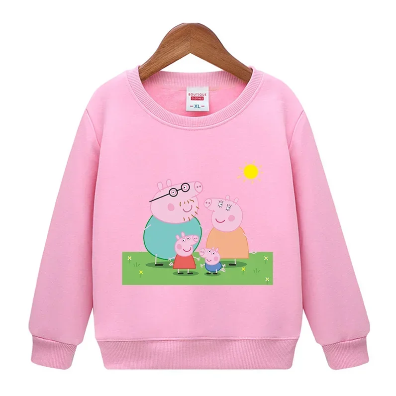 Children's Sweatshirt Peppa Pigs Brand Clothing Baby Boys Girls Long Sleeve Pullover Toddler Sweater Autumn Hoodie Clothes 2