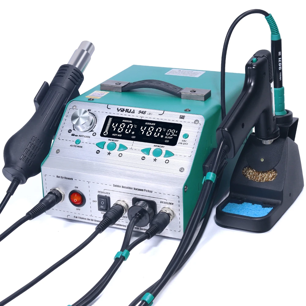 YIHUA 948-II Soldering Stations 780W 4 in 1 Hot Air Guns Soldering Iron Suction Pens Desoldering Stations Sucker Tools hot air gun soldering station soldering tool desoldering station