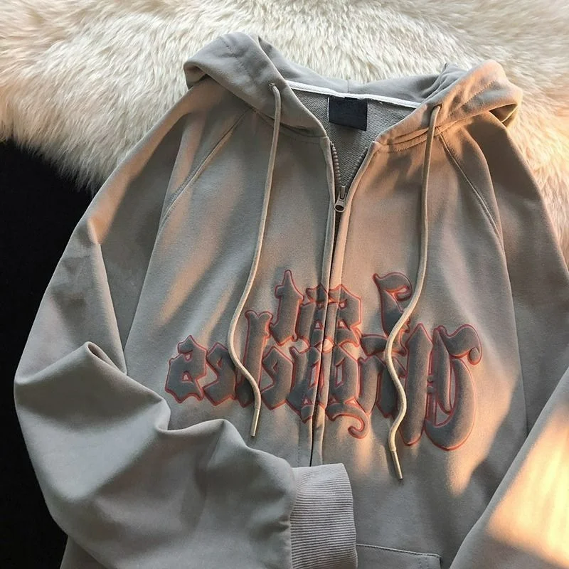 Женский свитер с буквенным принтом Свободный кардиган в американском стиле