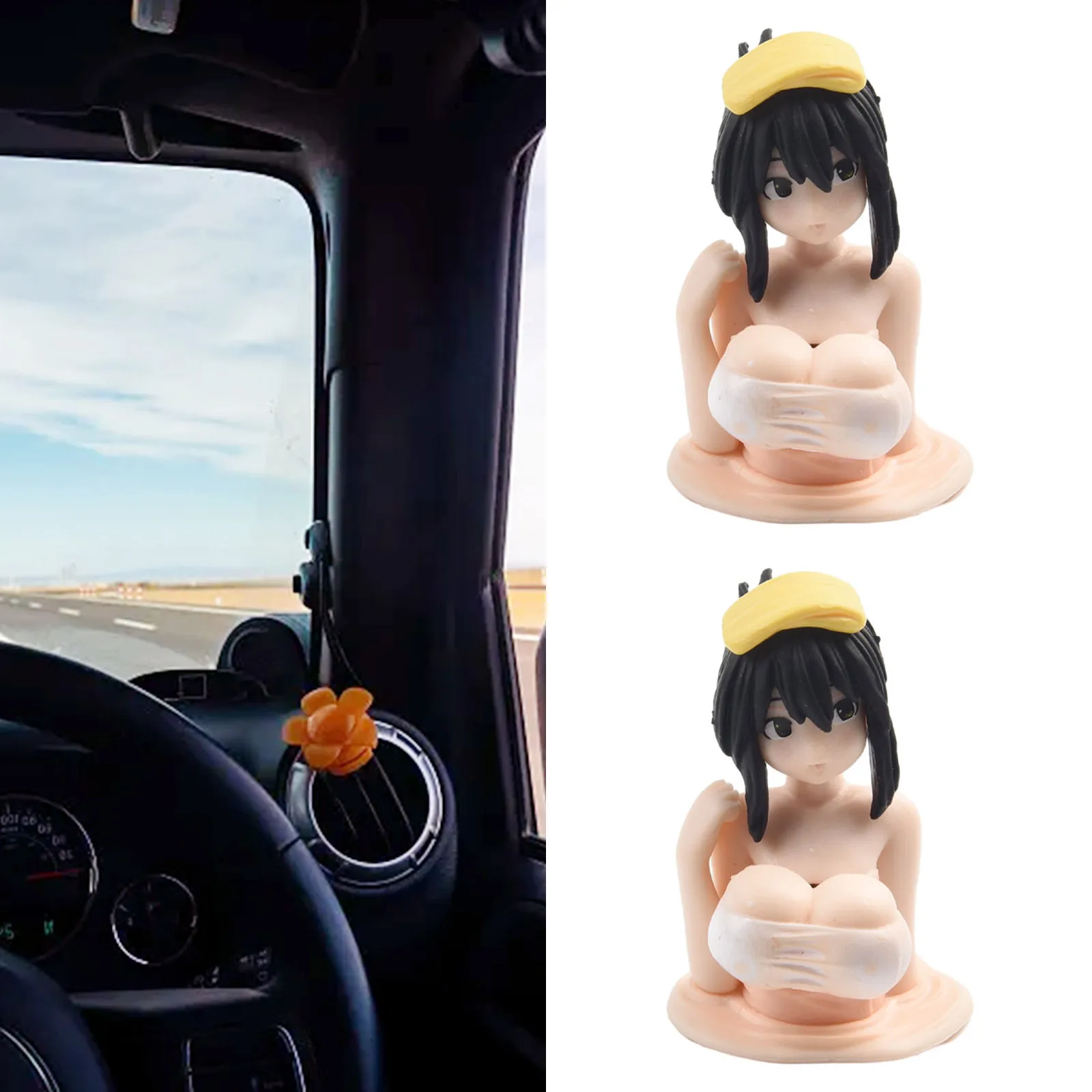 

2Pcs- Interior- Car -Dashboard -Decorations Widget Sexy Anime Chest Shaking Ornament Quality Aftermarket Product And New And Hig