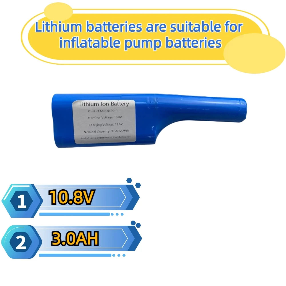

10.8V 3000mAh Rechargeable Three Long Strip Inflatable Pump Lithium Battery Pack, Vacuum Cleaner Battery Pack