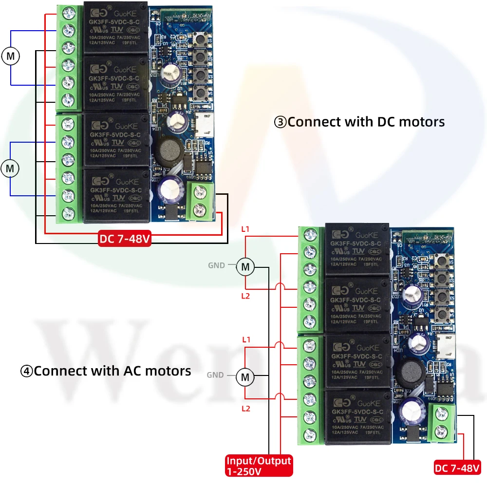 EWelink Smart Switch WiFi RF DC 6V 12V 24V 48V 4 CH Relay Receiver for Garage Control/Light,Timing Module,work with Alexa/Google