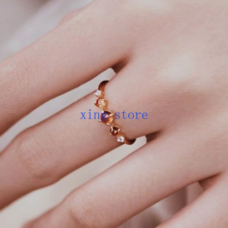 2024 Fashion New Retro Style Round Cut Crystal Inlaid Adjustable Women's Ring