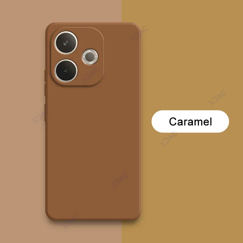 Luxury Dual Layer Cellphone Case with Camera Protection - Soft Square Liquid Silicone Armor