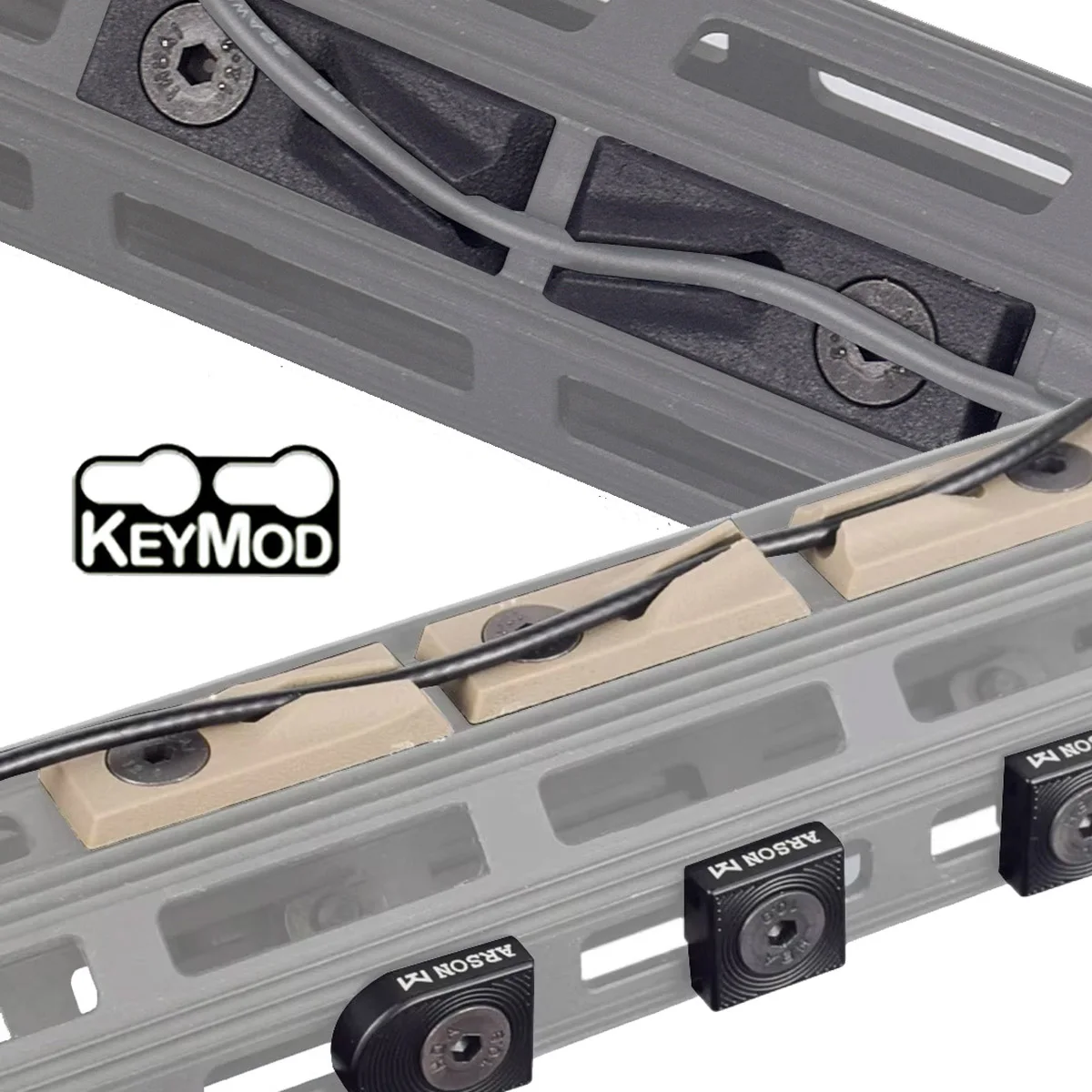 New Aluminum 3 PCS M-LOK Switch Cable Clip Wire Guide System For M300 M600 PEQ Weapon Light Cable Management Picatinny Rail