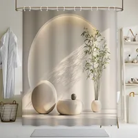 ม่านอาบน้ำไม้ไผ่สไตล์มินิมอล ตกแต่งห้องน้ำทันสมัย ดีไซน์แรงบันดาลใจจากเซน แสงธรรมชาติ สร้างเงา กันน้ำ 3