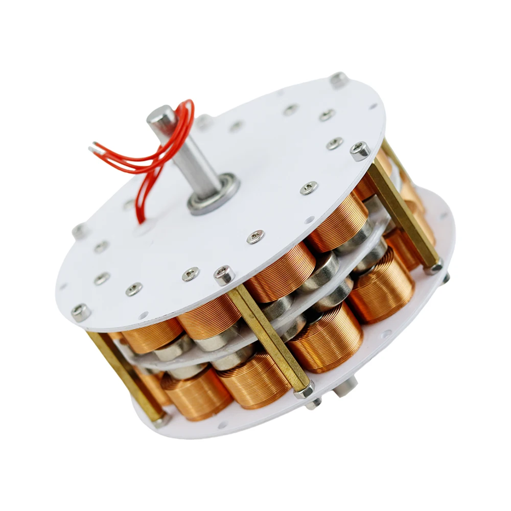 Double-layer High-power Disk Type Iron Core Generator for Ultra-low Speed, Efficient, Multipole, Strong Magnetic Three-phase AC