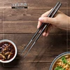 TiTo 1 Pair Japanese Chinese Metal Titanium Chopsticks Fiberglass + Pure Titanium Splicing Reusable Korean Chopsticks Tableware 4