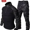 Spring Summer Russian Camouflage Set Men Outdoor Multi Pocket Thin Training Suit Wear-resistant Top+Straight Cargo Pants 2-piece 3
