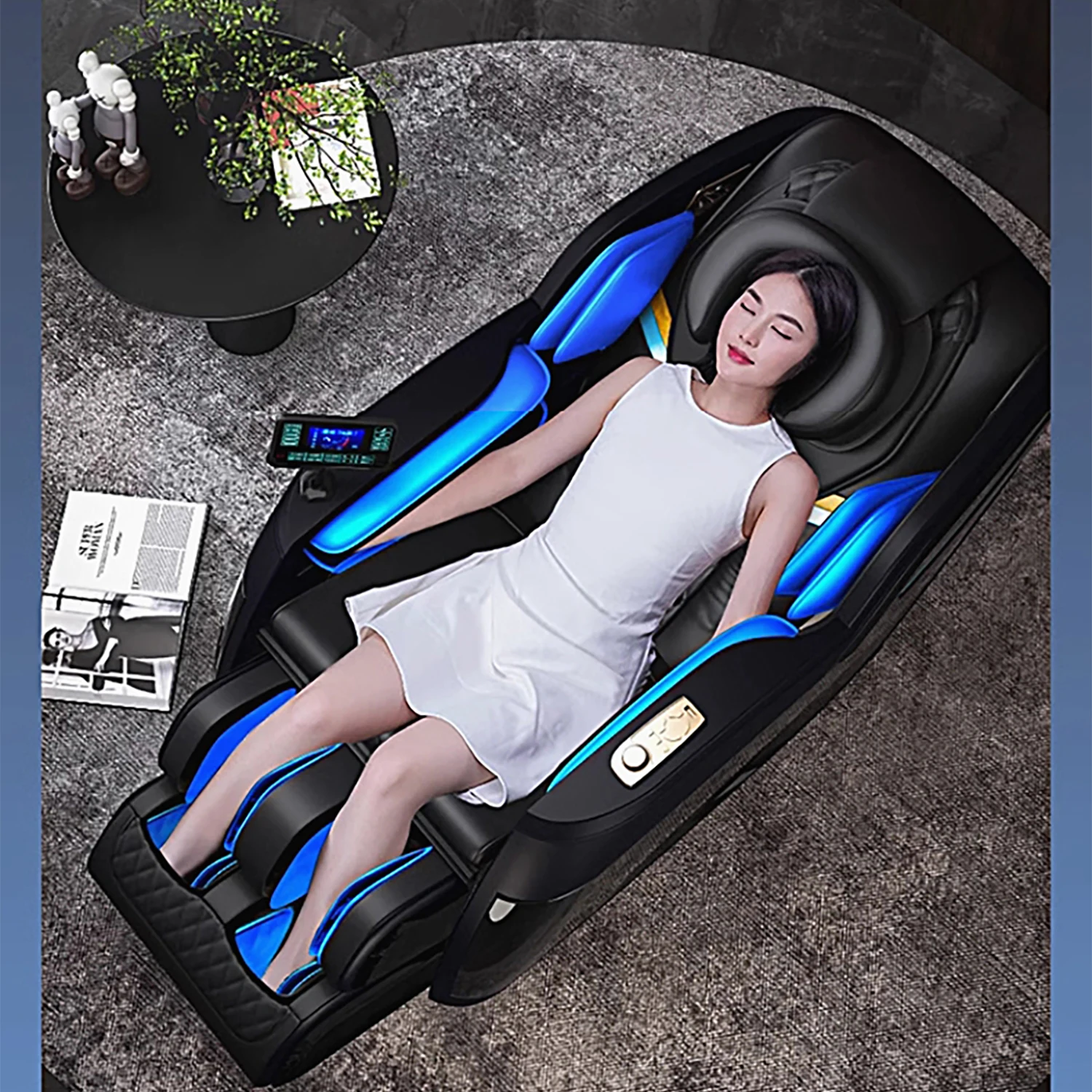 Electric Massage Chairs Full Body Recliner Full Body Airbag 4D Zero Gravity Heat Touch Screen Bluetooth Speaker  Massage Chair 2