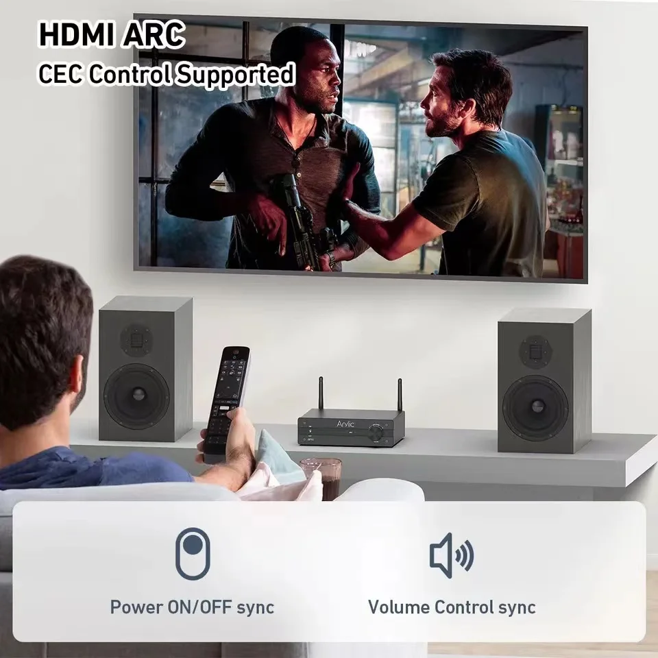 Arylic BP50 Bluetooth stereo aptx HD audio předzesilovač přijímač 2.1 běžící pás mini třída D integrovaný amp pro domácí reproduktorů