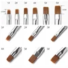 Nail Art Brush Flat Tilted Manicure Brush Nylon Hair Wooden Handle Drawing Brush for Nails Paint Gel Brush Pen Extension Design 3
