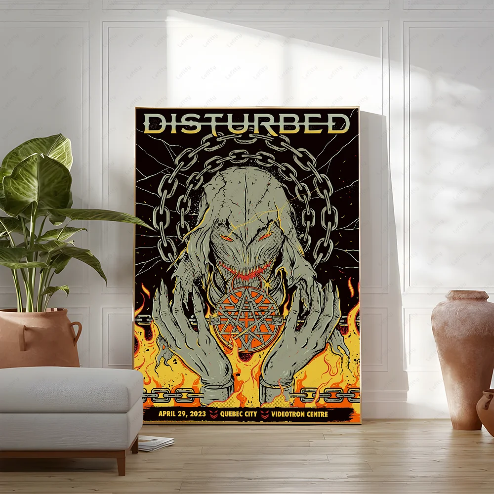 Heavy Metal Band-D-DisturBeds Poster, klebriger Wandkunstdruck, wasserdicht, für Zuhause, Wohnzimmer, Schlafzimmer, Bar, Flur, ästhetisches Dekor – Detail 8