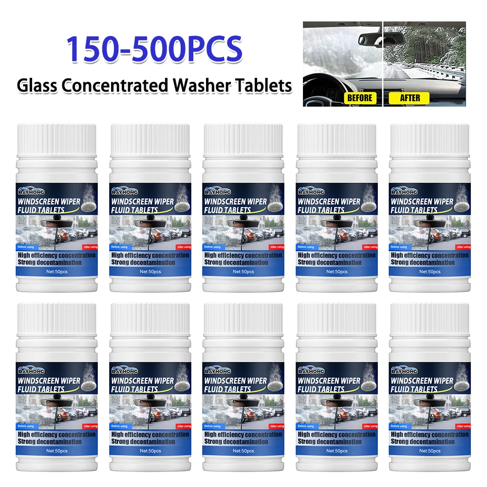 150-500 Pieces Car Windshield Glass Concentrated Washer Tablets Windshield Wiper Fluid Solid Effervescent Tablets