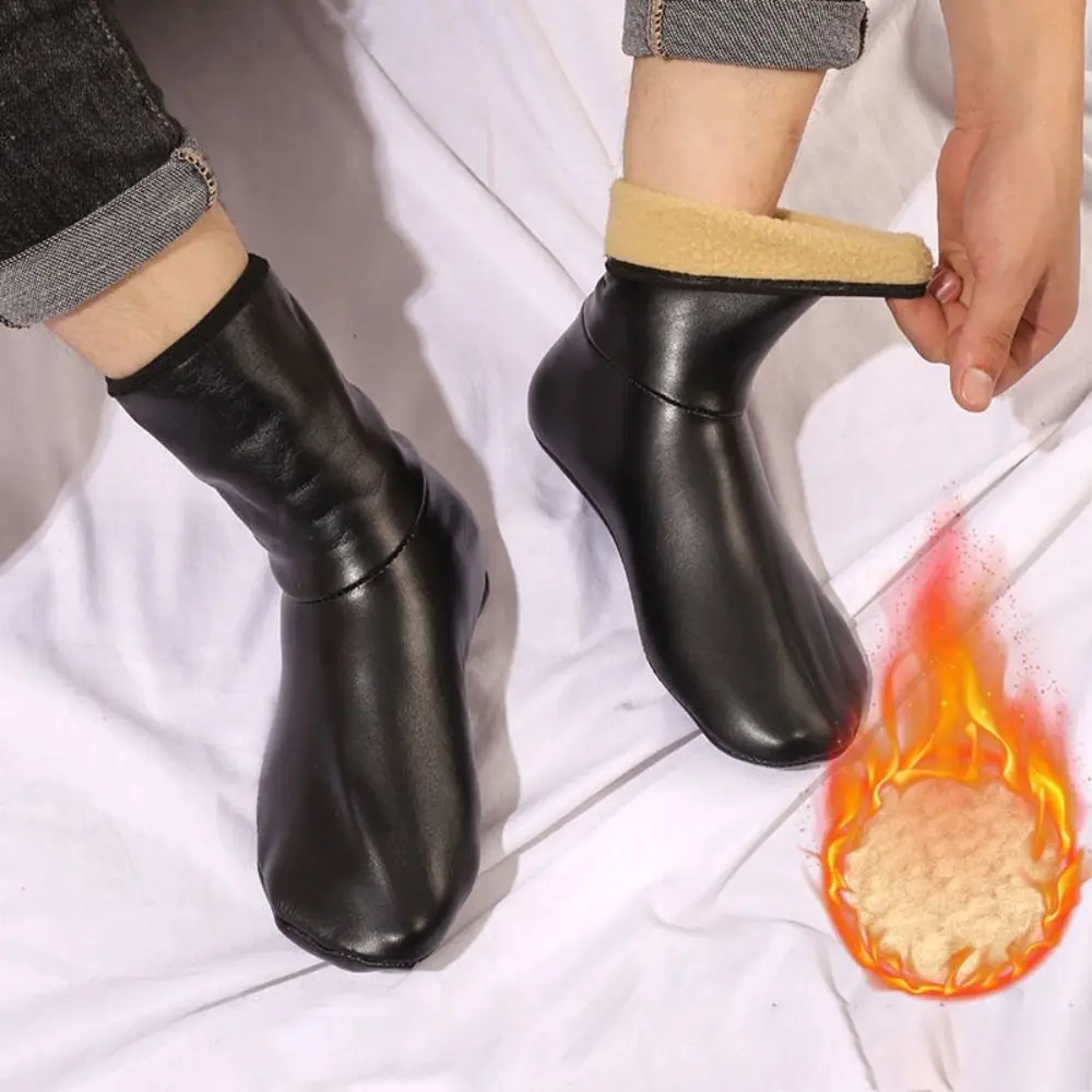 

Thicken Floor Socks Winter Autumn PU Leather Fleece Non-Slip Socks Warm Comfortable Fleece Socks Women Men