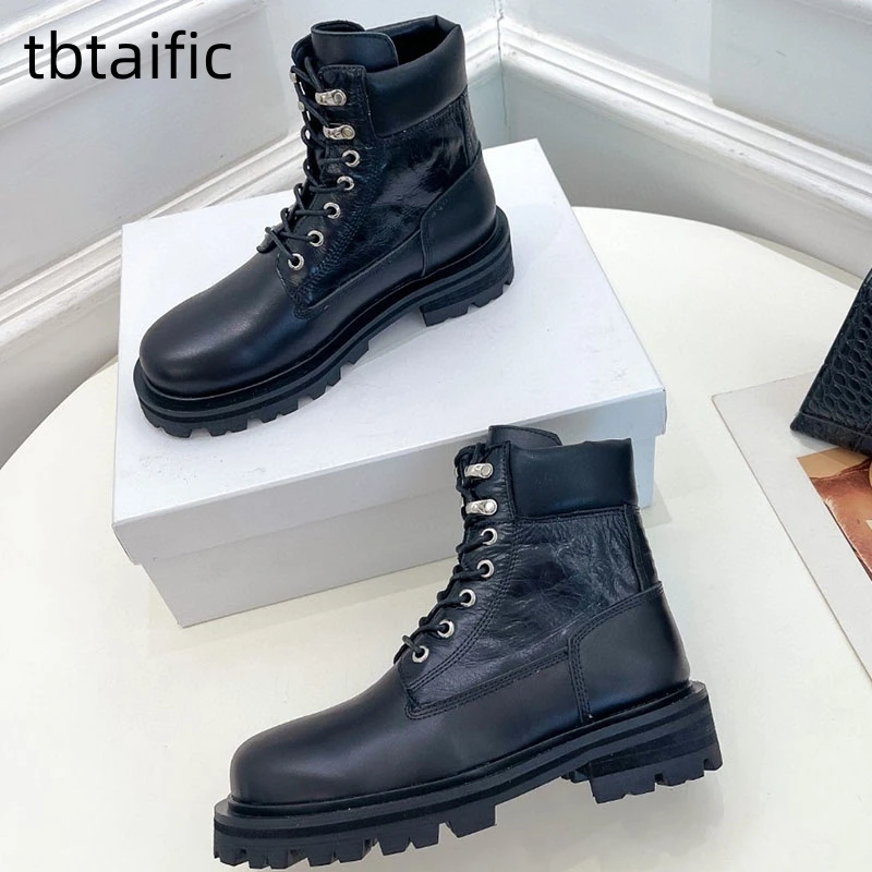 

Дизайнерские ботильоны из натуральной кожи на платформе для женщин, ботинки челси на толстой подошве со шнуровкой, женская повседневная обувь, ботинки мартинсы