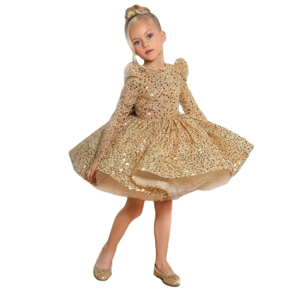 Robe de soiree doree pour enfants robe luxueuse pour filles robes de soiree elegantes pour adolescentes robe de soiree pour enfants mariage AliExpress