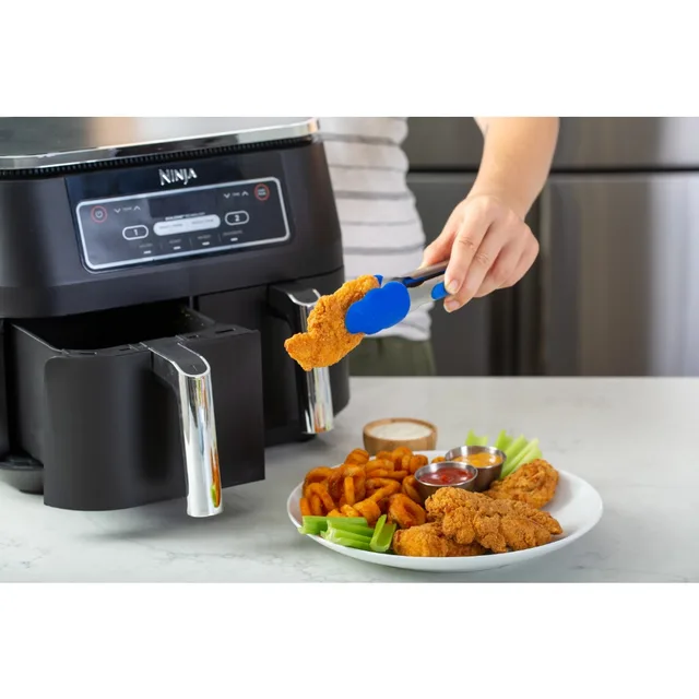 Foodi 6 Quart 5-in-1 DualZone 2-Basket Air Fryer with 2 Independent Frying  Baskets, Match Cook & Smart Finish to Roast, Bake Fre - AliExpress